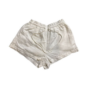 Women's GILLI White Elastic Waist Eyelet Trim Shorts Size M